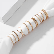 Load image into Gallery viewer, 15pcs / set Twist Fashion Gold Sliver Rings Set For Women Girls Vintage Round Ring Knuckle Rings Female PUNK Jewelry Accessories