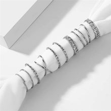 Load image into Gallery viewer, 15pcs / set Twist Fashion Gold Sliver Rings Set For Women Girls Vintage Round Ring Knuckle Rings Female PUNK Jewelry Accessories