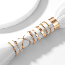 Load image into Gallery viewer, 15pcs / set Twist Fashion Gold Sliver Rings Set For Women Girls Vintage Round Ring Knuckle Rings Female PUNK Jewelry Accessories