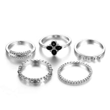 Load image into Gallery viewer, IPARAM Bohemian Vintage Gold Crescent Geometric Joint Ring Set for Women Crystal Personality Design Ring Set Party Jewelry Gift